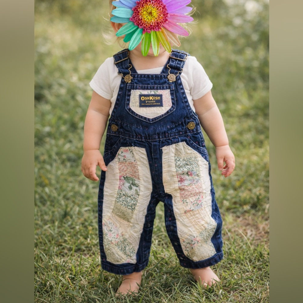 OshKosh B'gosh Patchwork Denim Overalls